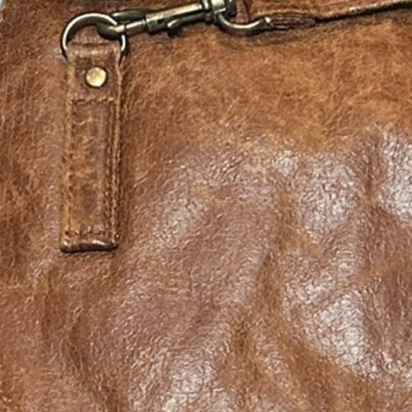 Vtg Gasoline Brown Belt Bag Crossbody Multi Pocket Utility Festival Boho Travel - Picture 7 of 7